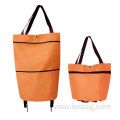 Supermarket pull cart shopping bag folding grocery cart